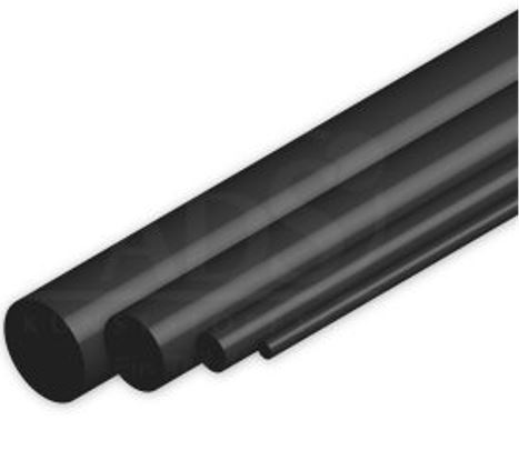 Rundstäbe PTFE |  mit 25 % Kohlezusatz | schwarz anthrazit